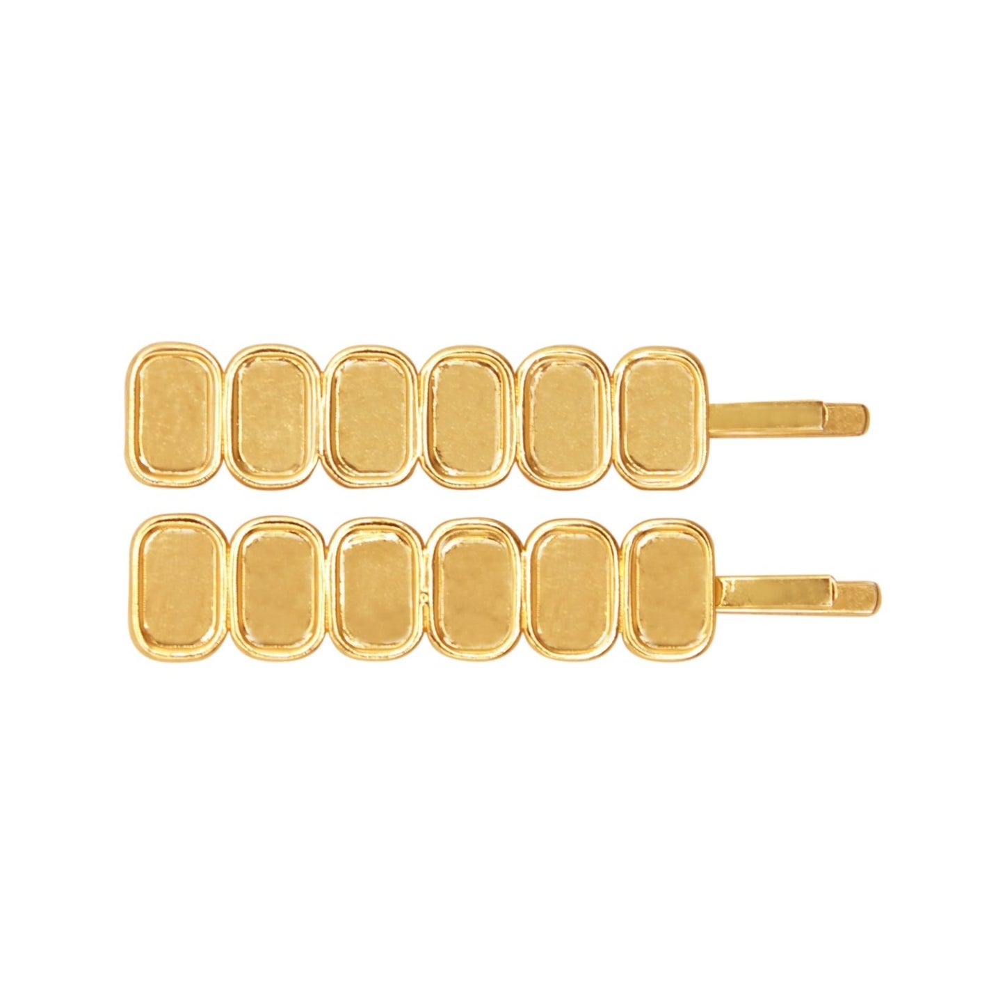 Pair of 18k gold plated metal hair pins