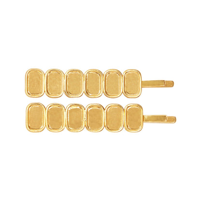 Pair of 18k gold plated metal hair pins