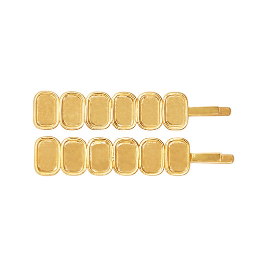 Pair of 18k gold plated metal hair pins